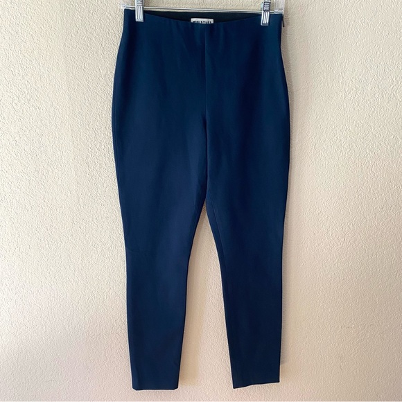 Whistles Ankle Length Stretchy Navy Trousers with Side Zip - Picture 2 of 11